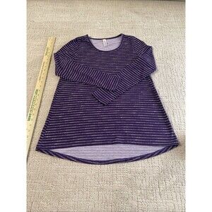 LulaRoe PURPLE White Dotted STRIPE LONG SLEEVE SHIRT S SMALL TOP